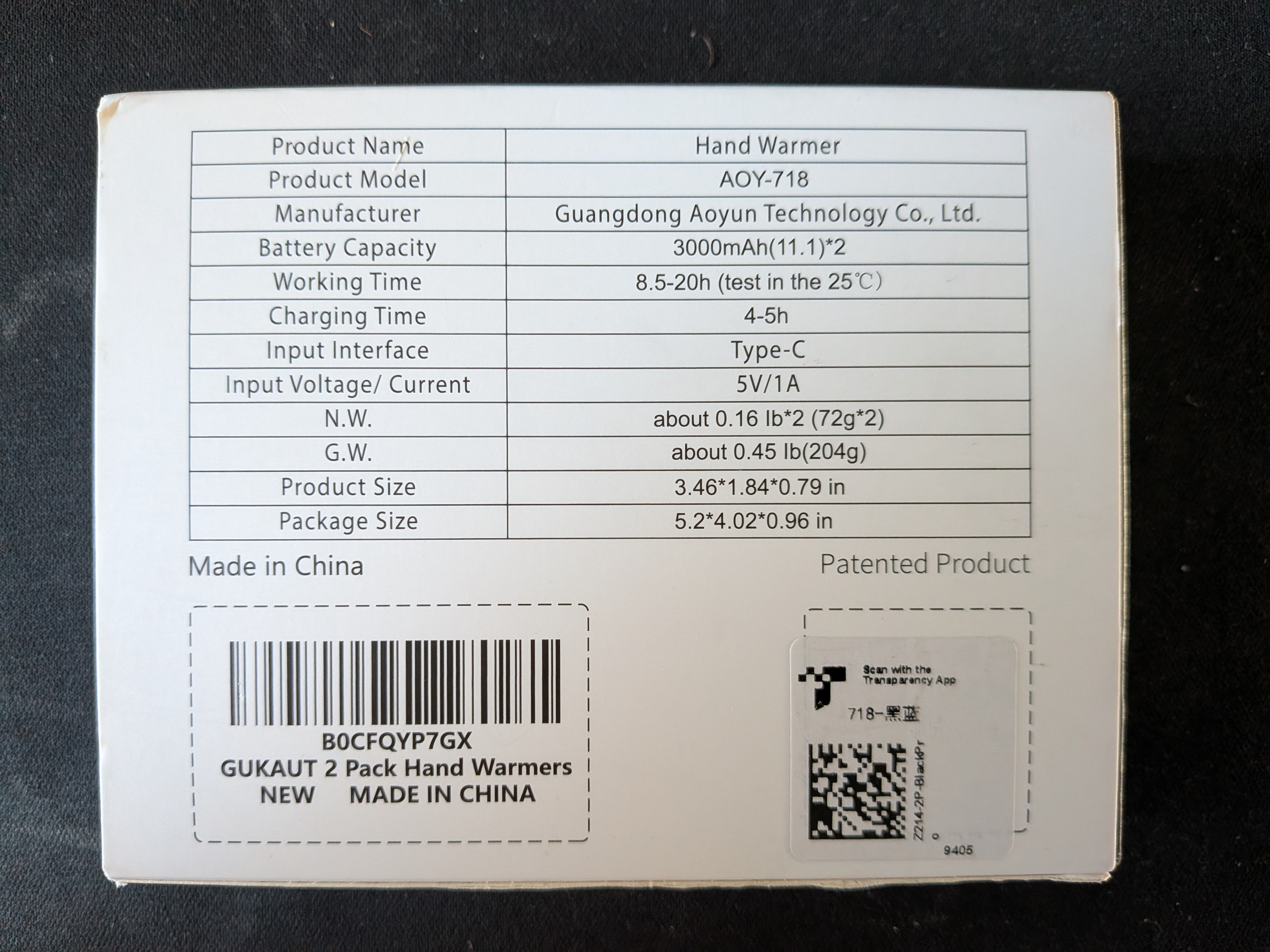 Rechargeable Hand Warmers, 2-Pack — Like New in Box