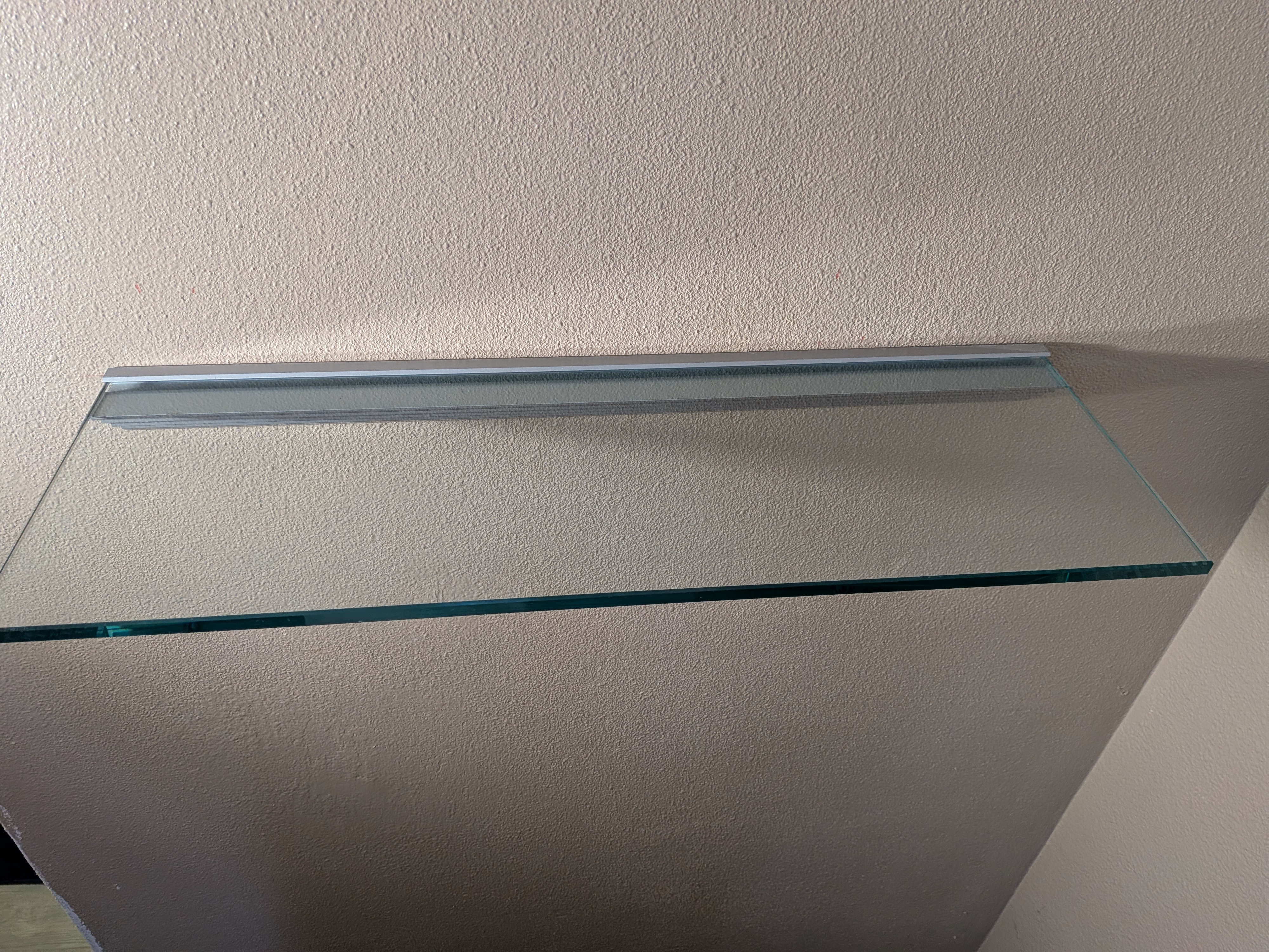 2 Glass Floating Wall Shelves with Hardware