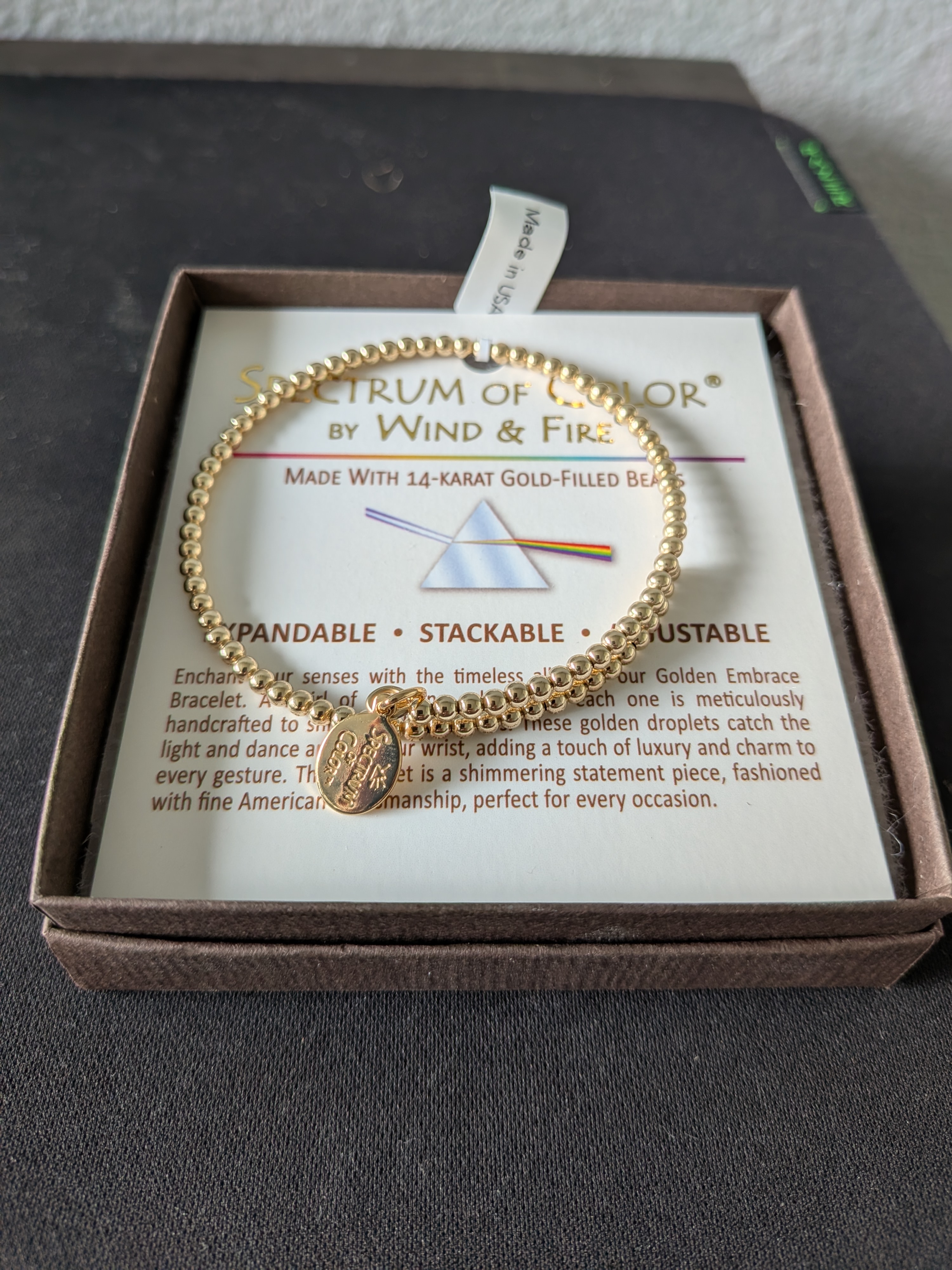 Wind & Fire 14K Gold-Filled Bead Wrap Bracelet — New in Box with Tags
