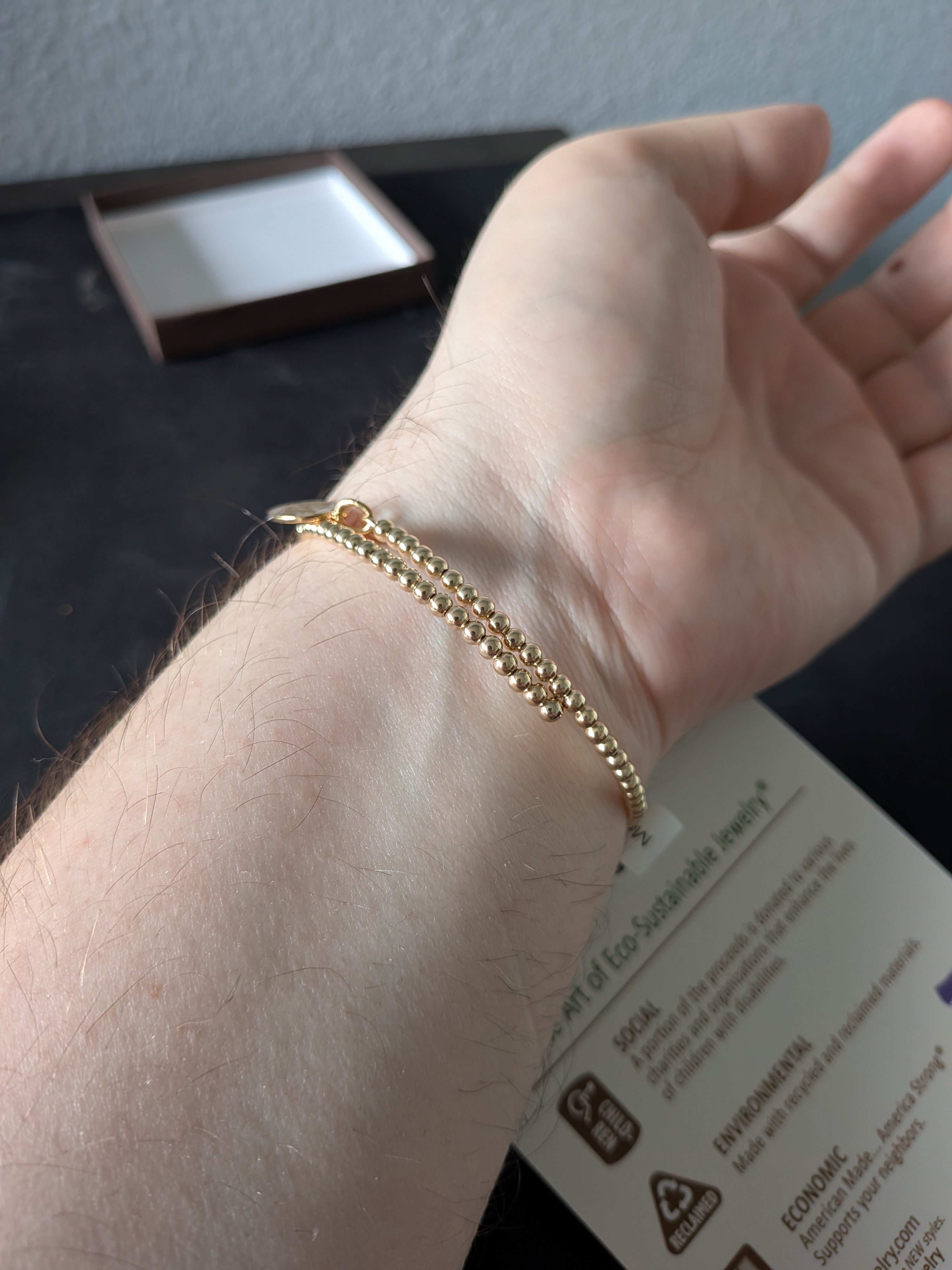 Wind & Fire 14K Gold-Filled Bead Wrap Bracelet — New in Box with Tags