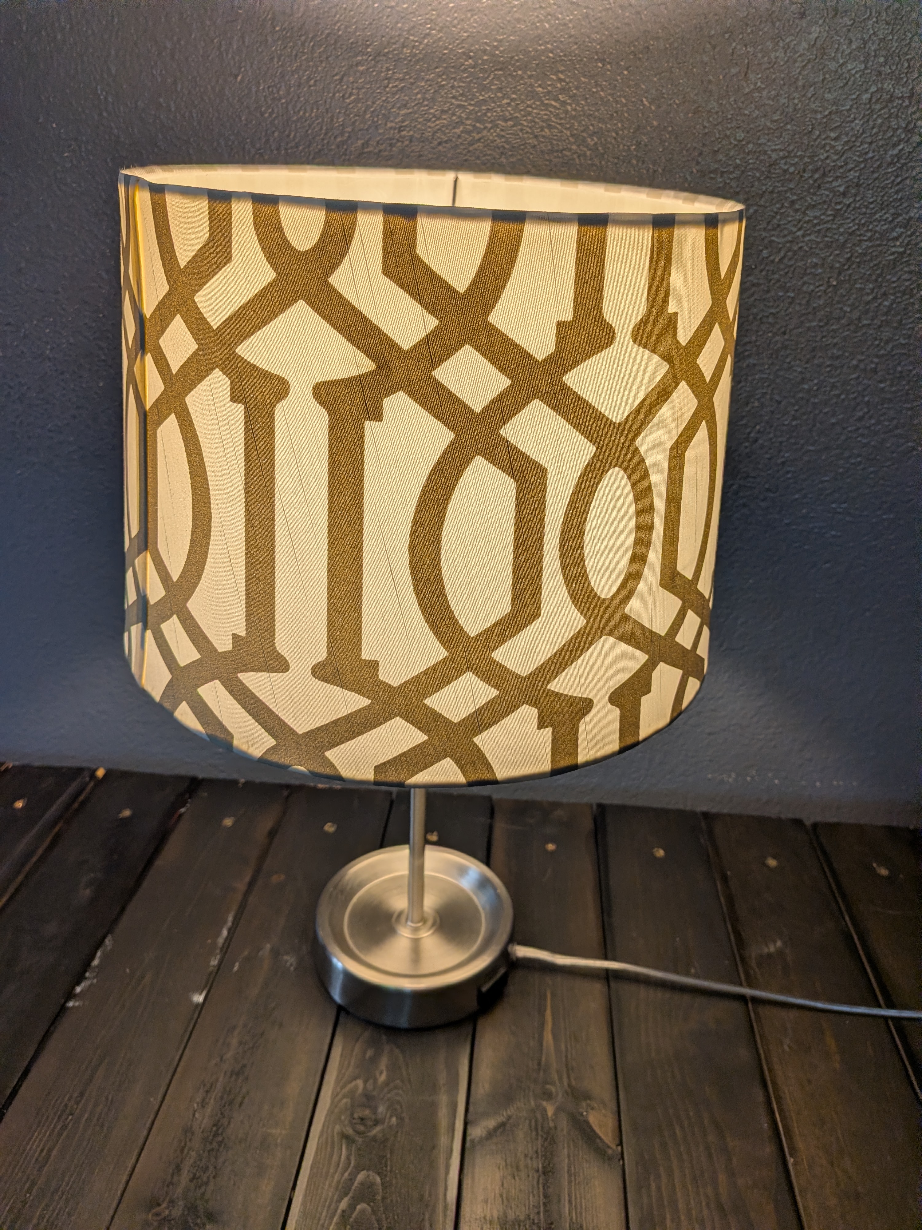 Table Lamp with Patterned Drum Shade