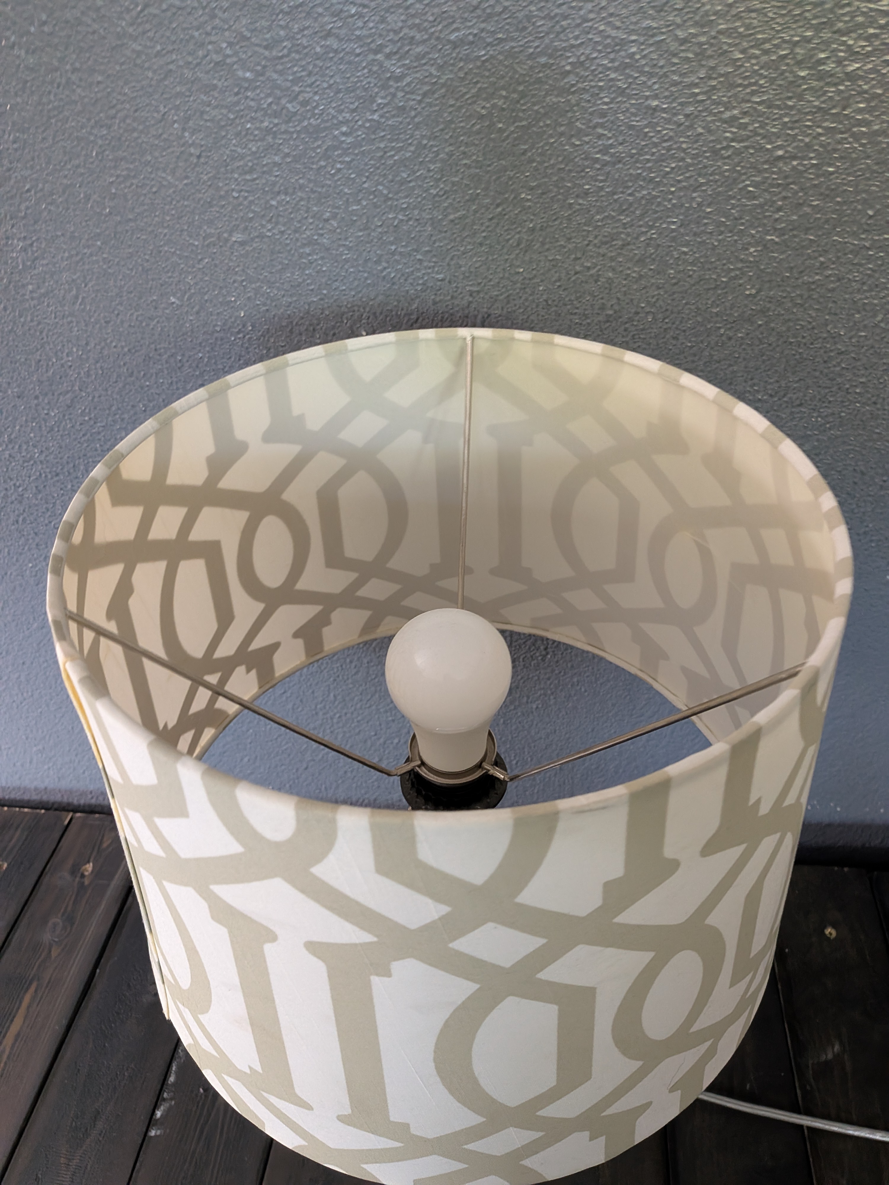 Table Lamp with Patterned Drum Shade