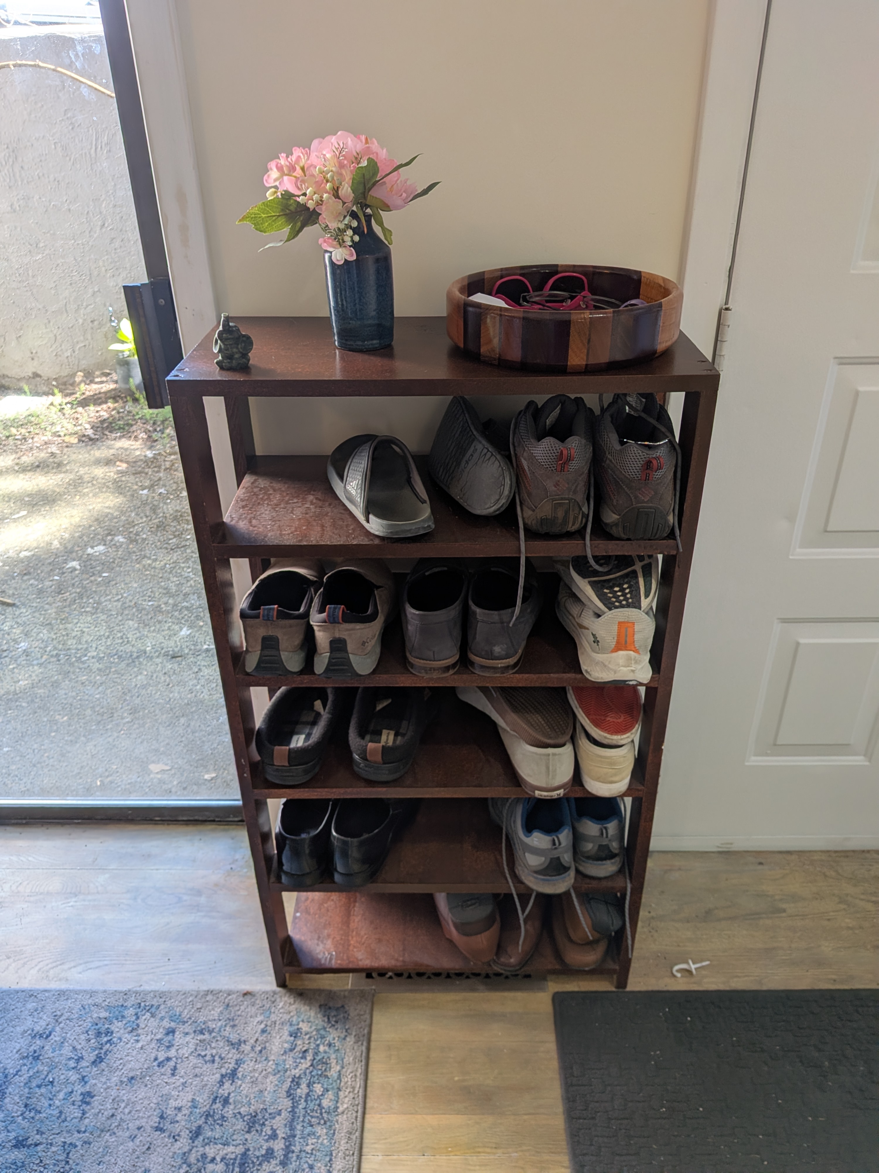 Handmade 5-Tier Wood Shoe Rack