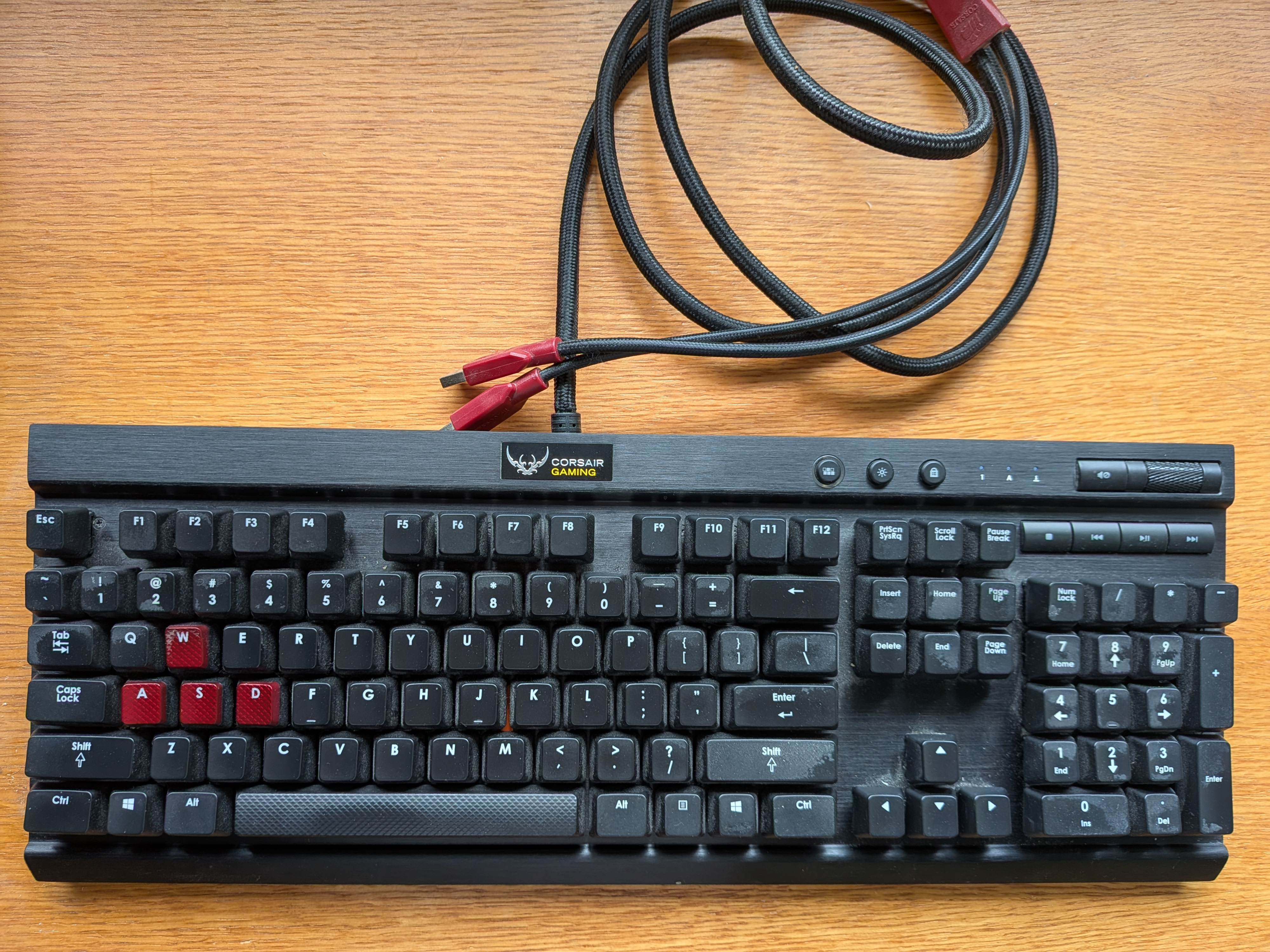 Corsair Gaming Mechanical Keyboard, Cherry MX Red Switches, Red LED Backlight