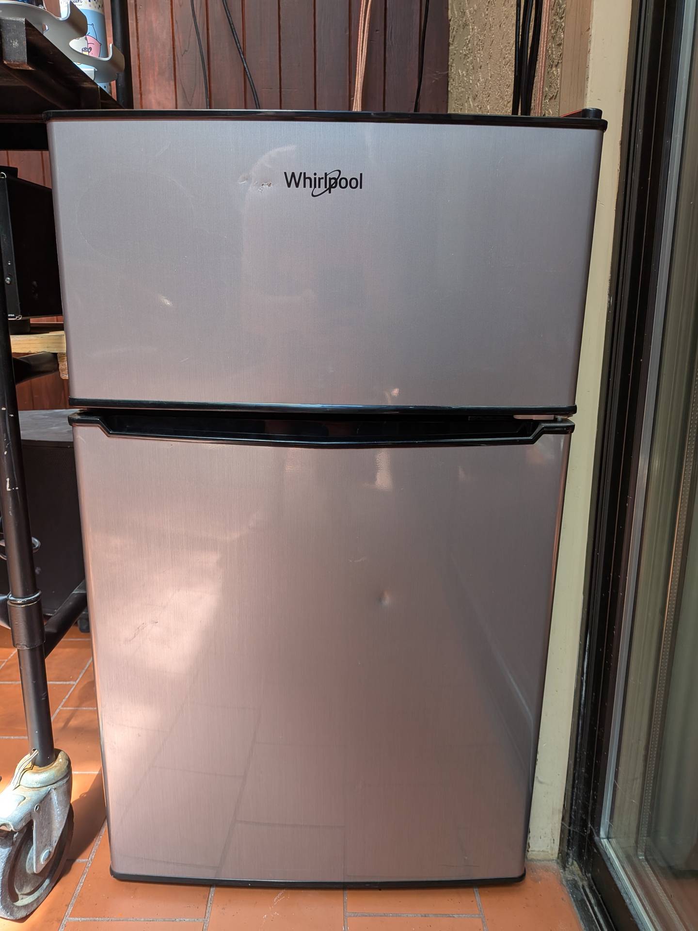 Whirlpool 3.1 Cu. Ft. Mini Fridge with Freezer, Stainless Look (Model WH31S1E)